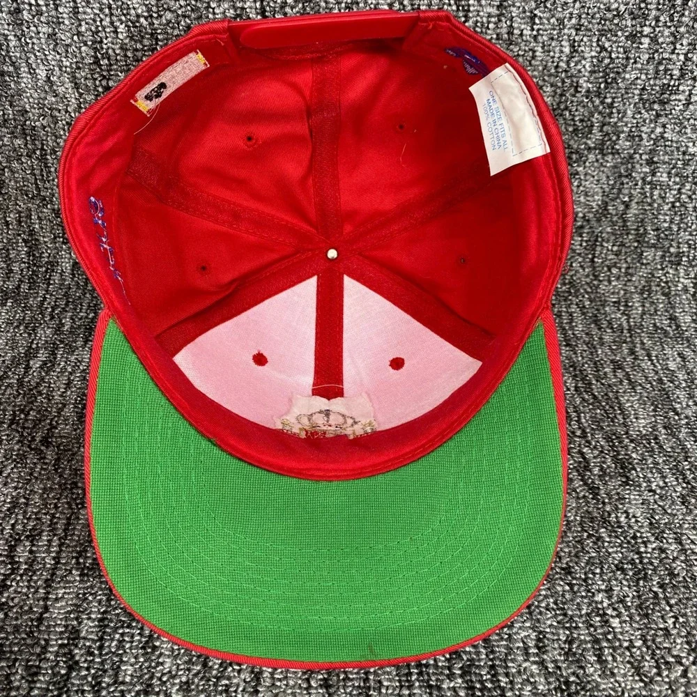 VTG Adidas Spain Soccer Crest Snapback Hat Mens Red Royal Coat Arms Trefoil Cap